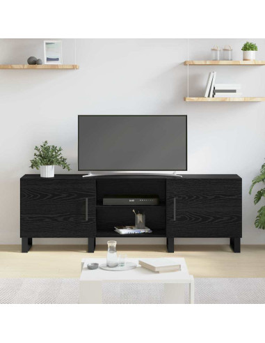 Mobile TV Rovere Nero 150 x 30 x 50 cm Legno multistrato