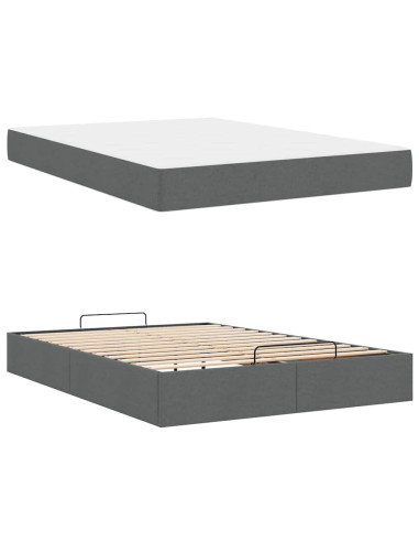Struttura letto con materasso 2 pcs Grigio Sfumato Tessuto