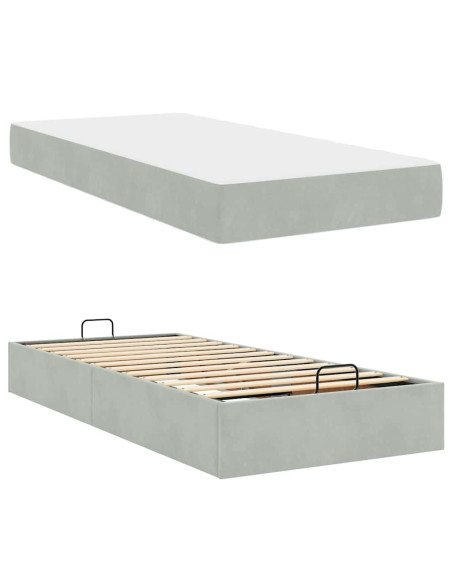 Struttura del letto Grigio chiaro 80 x 200 cm Velluto