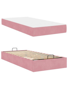 Struttura letto con materasso con materasso 2 pcs Rosa Velluto