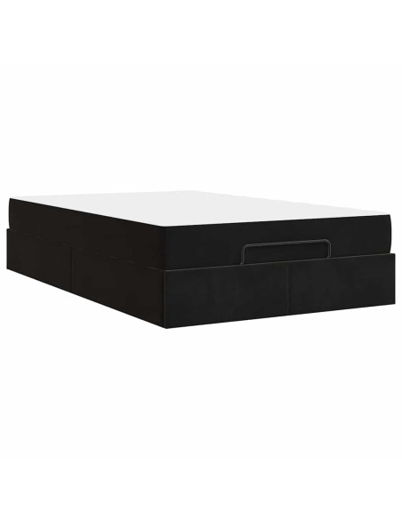 Struttura del letto con archiviazione Nero 120 x 200 cm Velluto