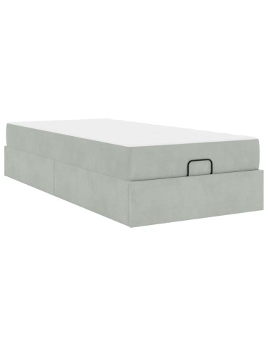 Struttura letto con materasso 2 pcs Grigio chiaro Velluto