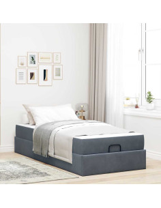 Struttura letto con materasso 2 pcs Grigio Sfumato Velluto 2