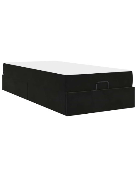 Struttura del letto con archiviazione Nero 80 x 200 cm Velluto
