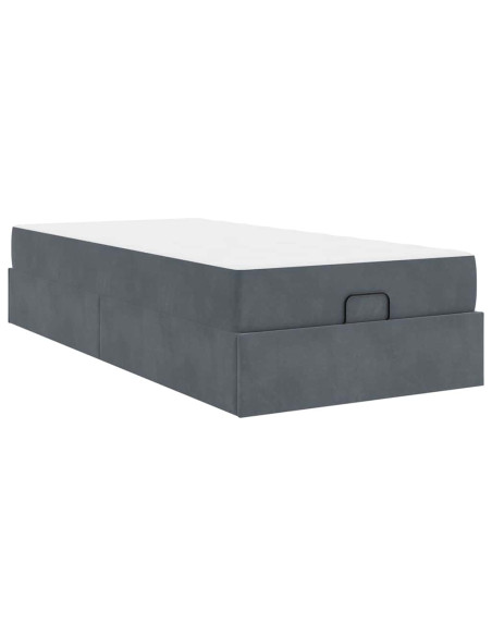 Struttura del letto Grigio scuro 90 x 200 cm Velluto