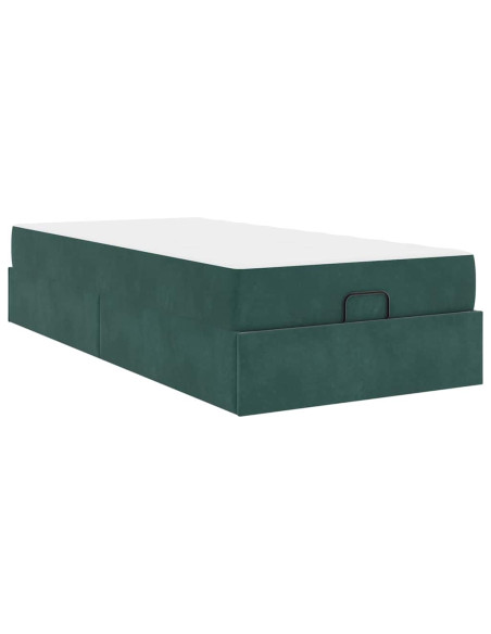 Struttura letto con materasso con materasso 2 pcs Verde Velluto