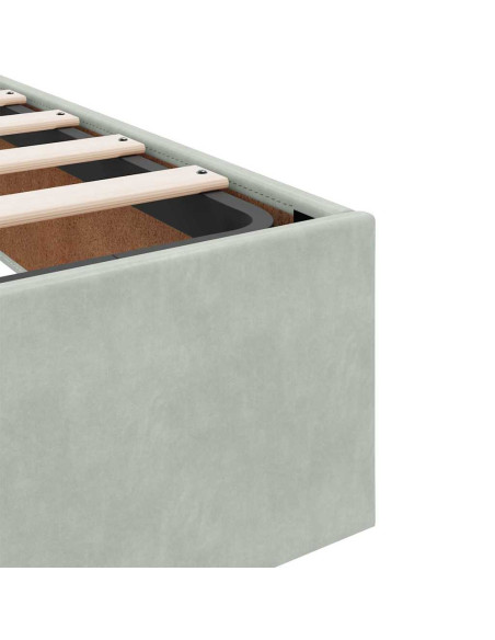 Struttura del letto Grigio chiaro 100 x 200 cm Velluto