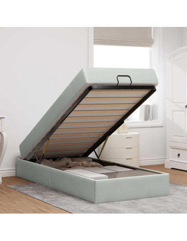 Struttura letto con materasso 2 pcs Grigio chiaro Velluto