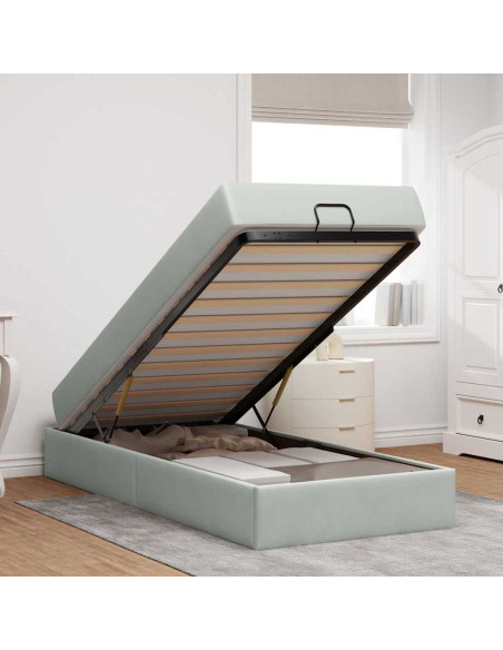 Struttura letto con materasso 2 pcs Grigio chiaro Velluto