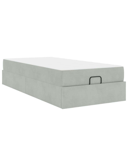 Struttura del letto Grigio chiaro 100 x 200 cm Velluto