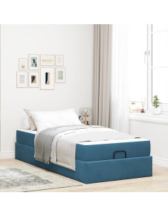 Struttura letto con materasso con materasso 2 pcs Blu Velluto 2