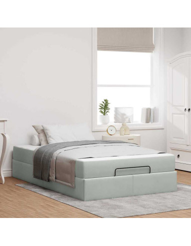 Struttura letto con materasso 2 pcs Grigio chiaro Velluto