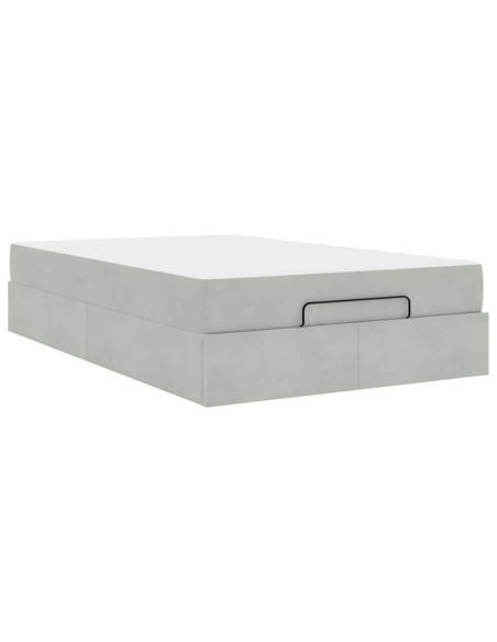 Struttura del letto Grigio chiaro 120 x 190 cm Velluto