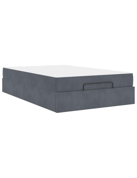 Struttura del letto Grigio scuro 120 x 190 cm Velluto