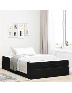 Struttura letto con materasso con materasso 2 pcs Nero Velluto 2