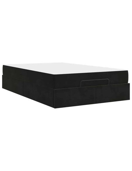 Struttura del letto con archiviazione Nero 120 x 200 cm Velluto