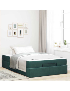 Struttura letto con materasso con materasso 2 pcs Verde Velluto 2