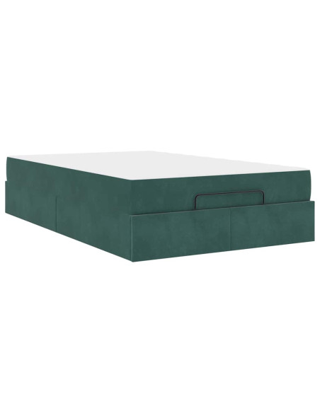 Struttura letto con materasso con materasso 2 pcs Verde Velluto