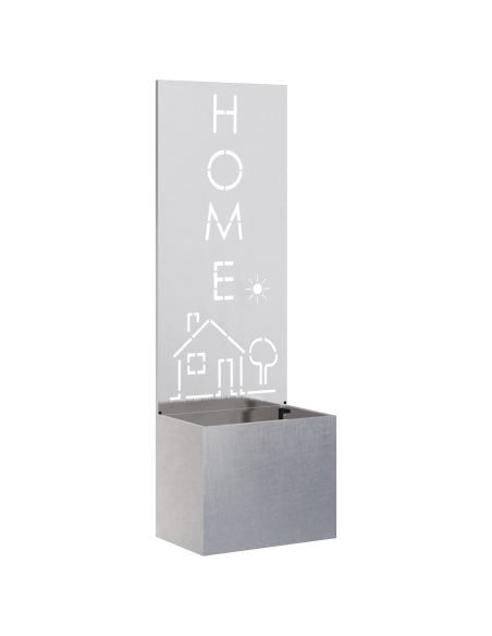 Vaso da Giardino con Pannello Decorativo Argento 50 x 140 cm