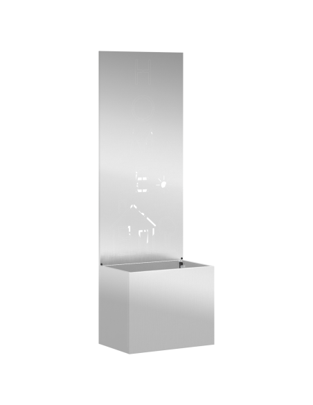 Vaso da Giardino con Pannello Decorativo Argento 50 x 140 cm