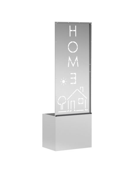 Vaso da Giardino con Pannello Decorativo Argento 50 x 140 cm