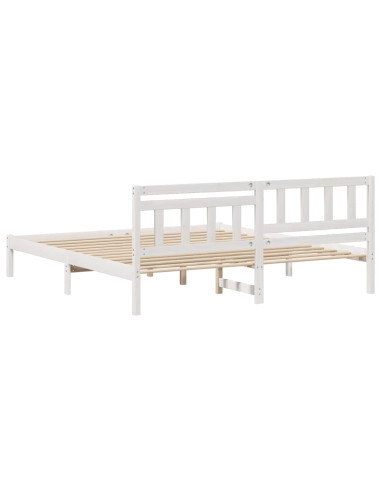 Struttura del letto Bianco 200 x 200 cm Pino massello