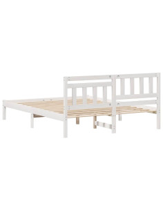 Struttura del letto Bianco 160 x 200 cm Pino massello