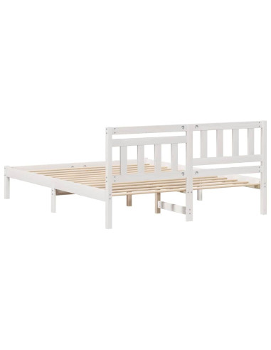 Struttura del letto Bianco 160 x 200 cm Pino massello
