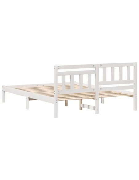Struttura del letto Bianco 160 x 200 cm Pino massello