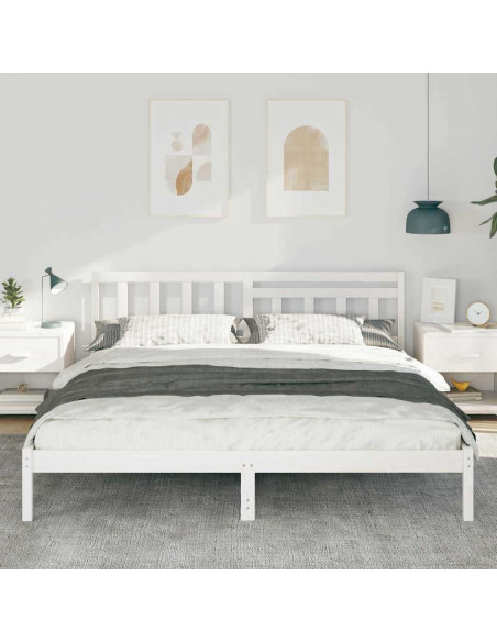 Struttura del letto Bianco 200 x 200 cm Pino massello