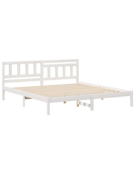 Struttura del letto Bianco 200 x 200 cm Legno di pino massello