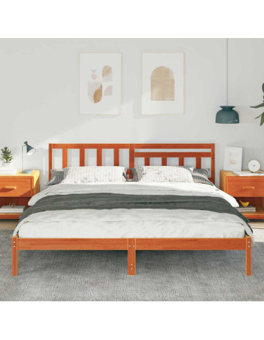 Struttura del letto Marrone cerato 200 x 200 cm Pino massello