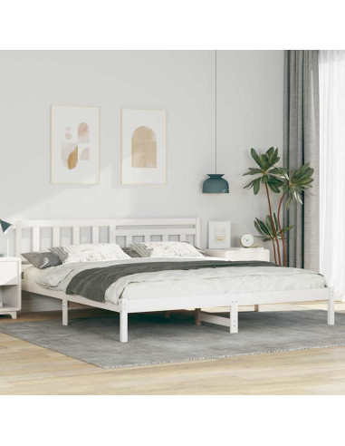 Struttura del letto Bianco 180 x 200 cm Pino massello