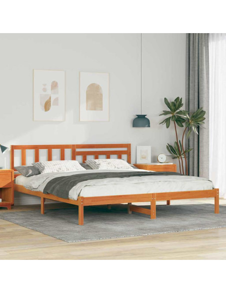 Struttura del letto con testiera Cera marrone 180 x 200 cm