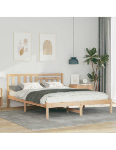 Struttura del letto Marrone 160 x 200 cm Pino massello 2