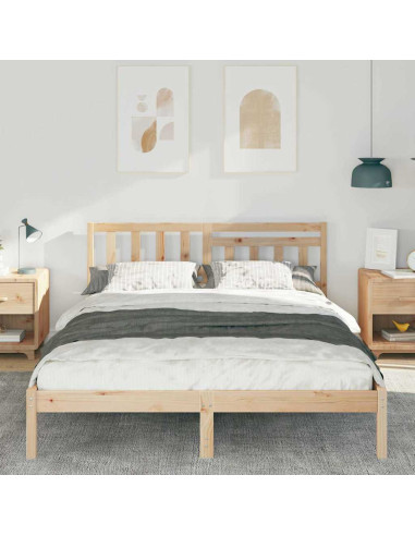 Struttura del letto Marrone 140 x 200 cm Pino massello