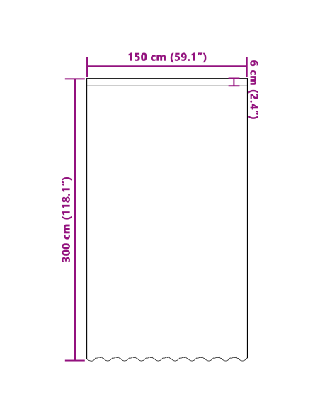Tenda in Pizzo con tende Bianco 300 x 150 cm Poliestere