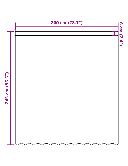 Tenda in Pizzo con tende Bianco 245 x 200 cm Poliestere