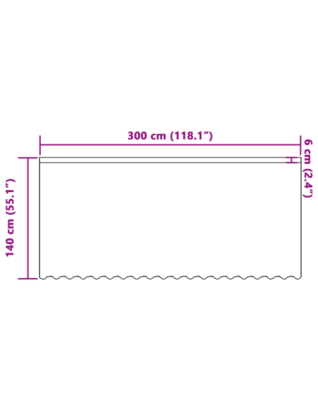 Tenda in Pizzo con tende Bianco 300 x 140 cm Poliestere
