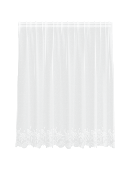 Tenda in Pizzo con tende Floreale Bianco 200 x 160 cm Poliestere
