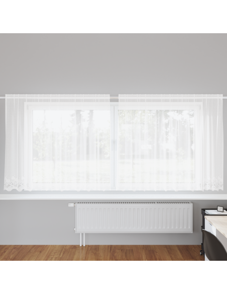 Tenda in Pizzo con tende Bianco 160 x 300 cm Poliestere