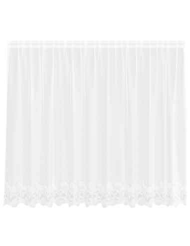 Tenda in Pizzo con tende Bianco 180 x 300 cm Poliestere