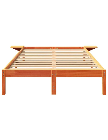 Rete letto con comodini Marrone 135 x 190 cm Marrone cerato