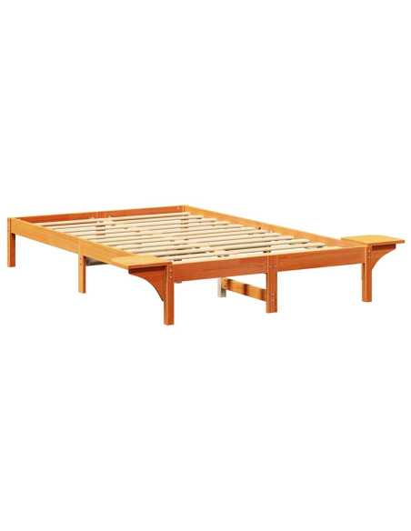 Rete letto con comodini Marrone 135 x 190 cm Marrone cerato