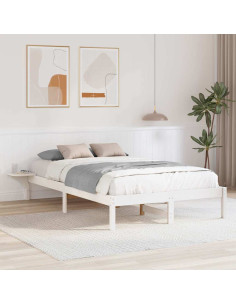 Struttura del letto Bianco 120 x 190 cm Pino massello 2