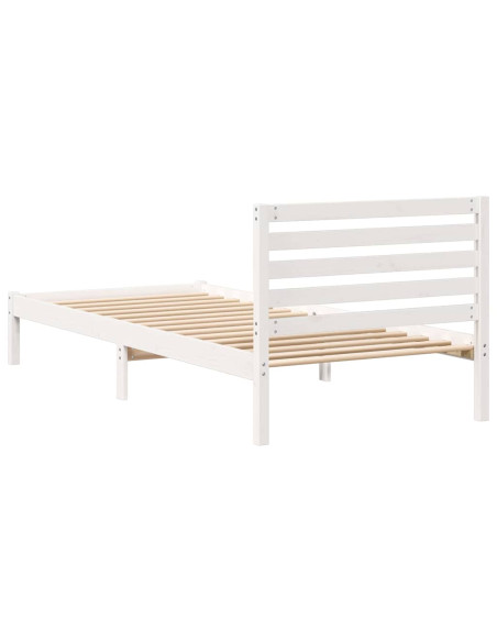 Struttura del letto Bianco 90 x 220 cm Legno di pino massello