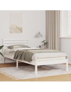 Struttura del letto Bianco 90 x 220 cm Pino massello 2