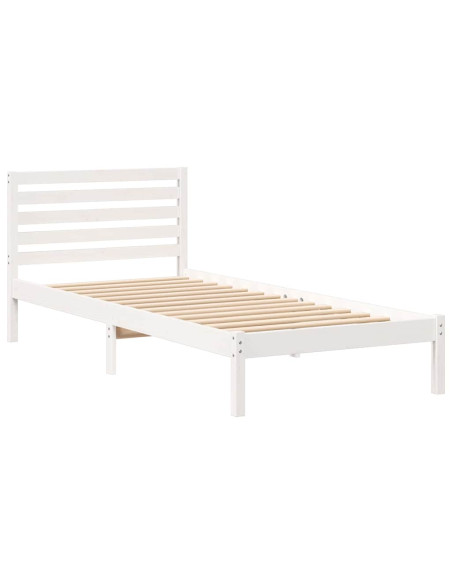 Struttura del letto Bianco 90 x 220 cm Pino massello