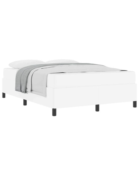 Struttura del letto con materasso Bianco 140 x 190 cm Tessuto