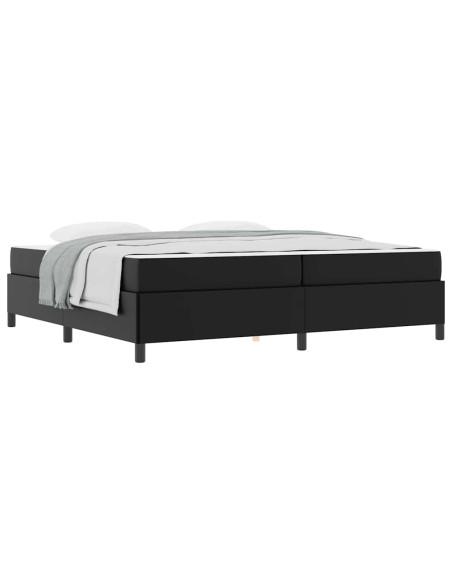 Struttura letto con materasso Nero 200 x 200 cm Pelle sintetica